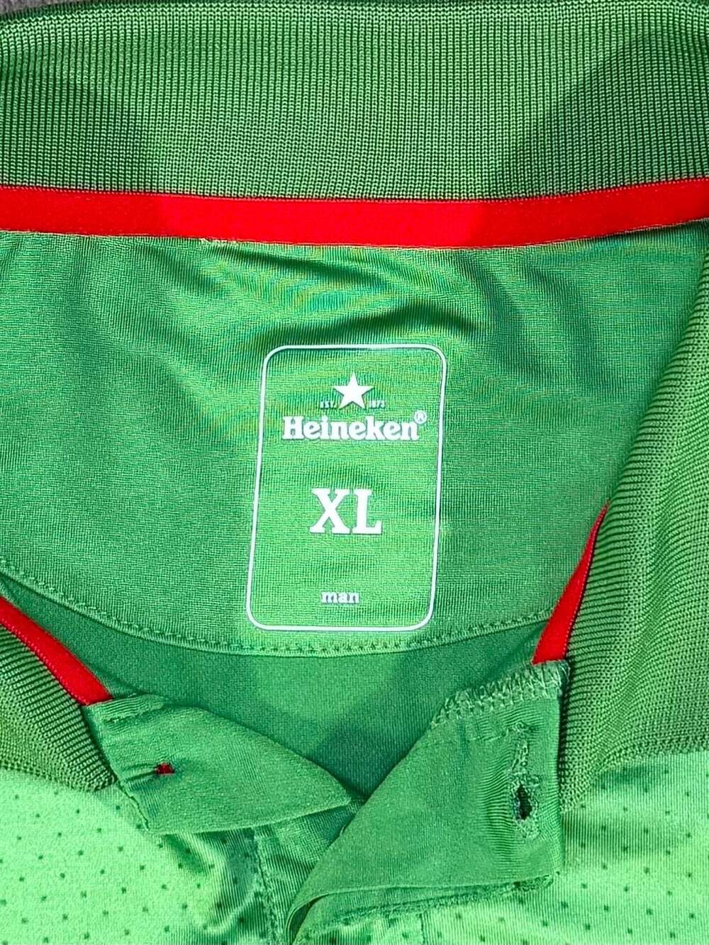 Official F1 Formula 1 x Heineken Men's Short Sleeve Polo Shirt Green Red, XL - Picture 3 of 8